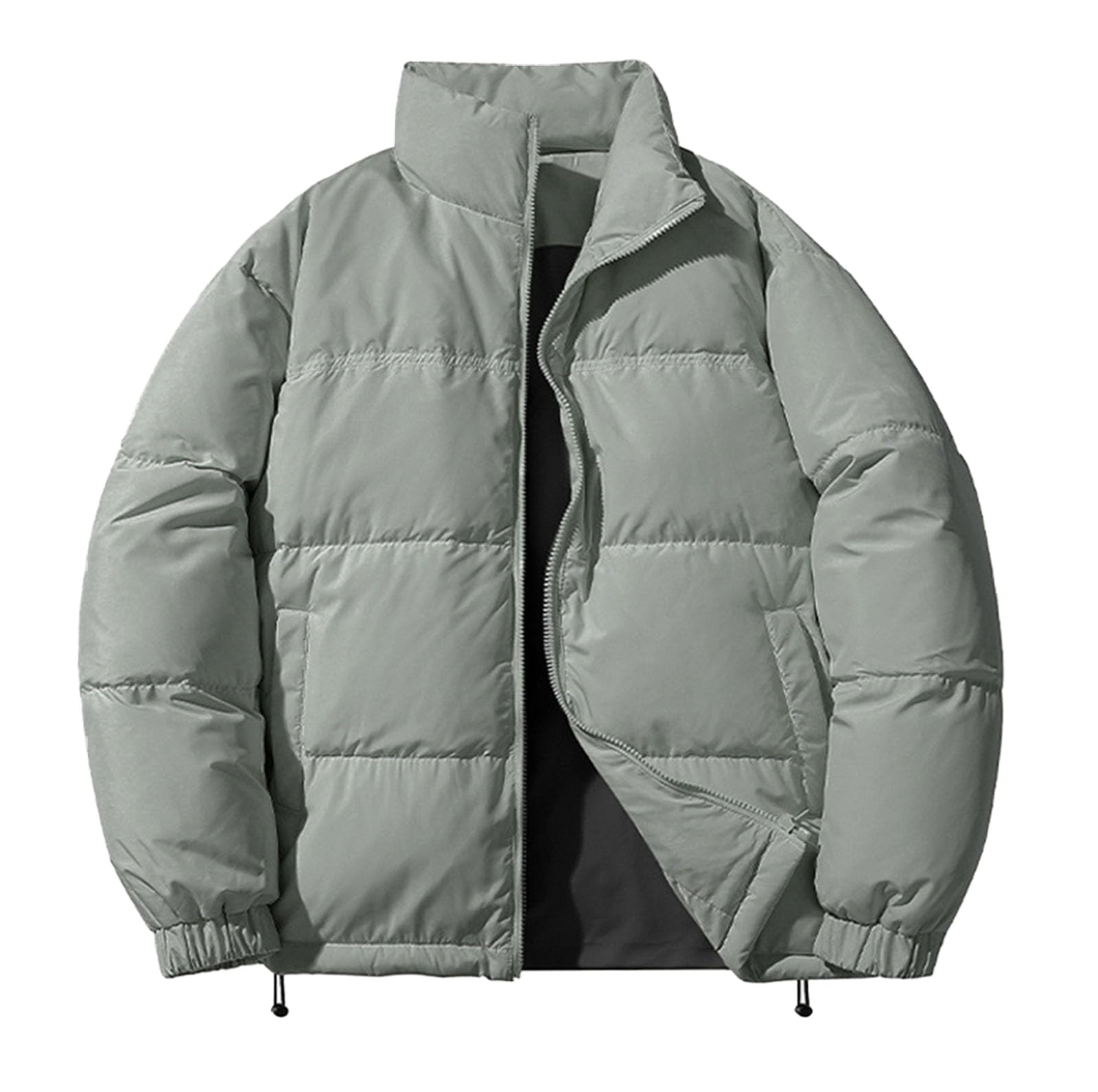Doudoune légère d'hiver en Duvet pour Hommes Veste Doudoune isolée Manteau Bouffante pour Neige Ski randonnée Voyage,Gray Green,S