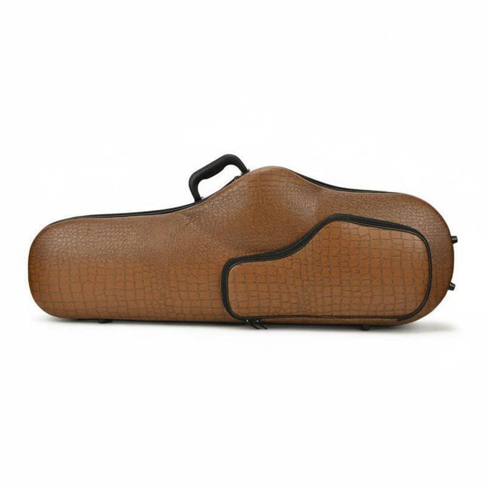 Tenor Saxophone Case Shockproof Hard Shell Saxophone Case Lightweight Musical Instrument Accessory for Artists, Students, Travel, Gigs, Storage Brown Faux Croc Leather-image-9