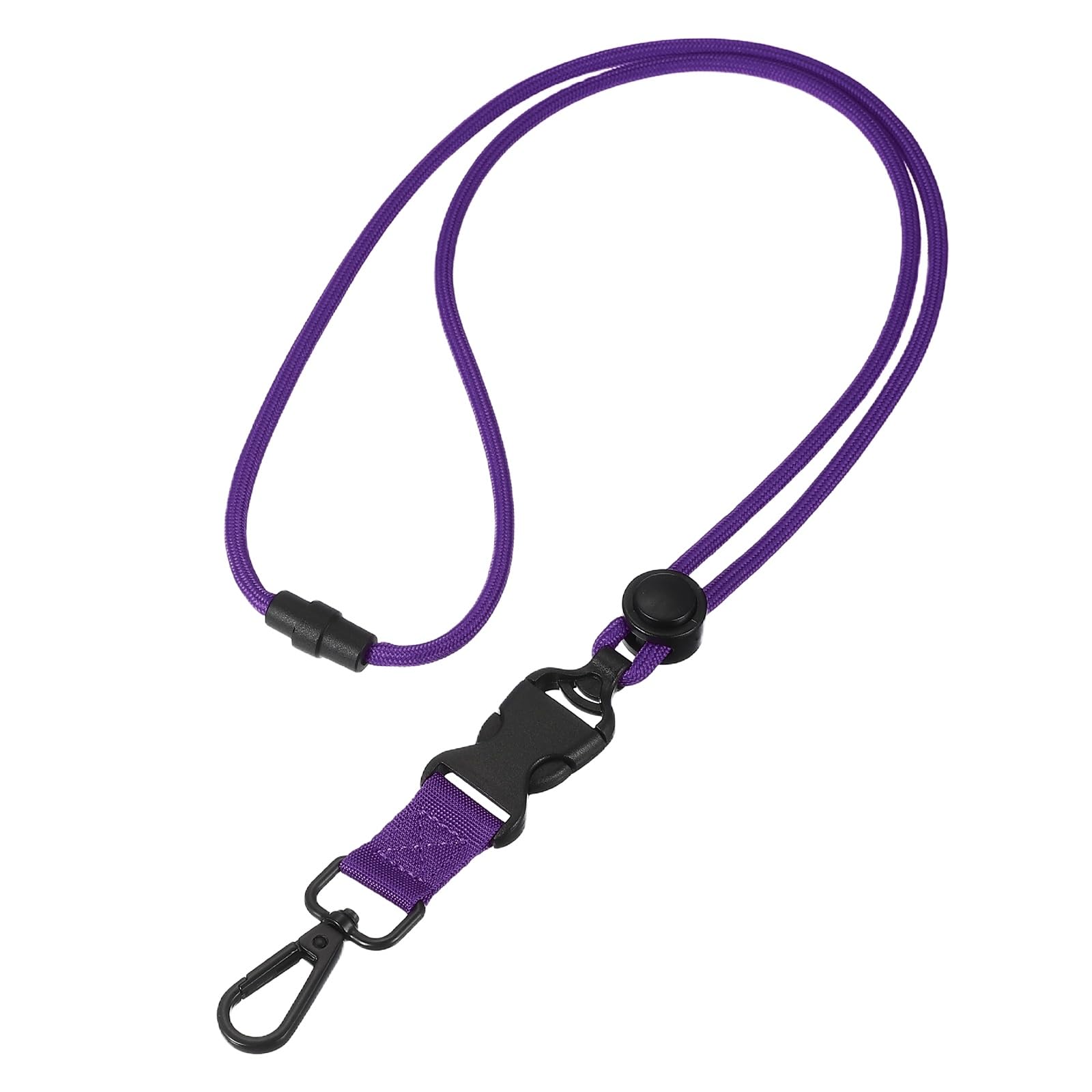 PATIKIL Breakaway Lanyard, Heavy Duty Teacher Neck Lanyard Cord with Safety Detachable Breakaway Buckle and Metal Hook Keychain Key Ring for Card Key ID Badge Holder, Purple