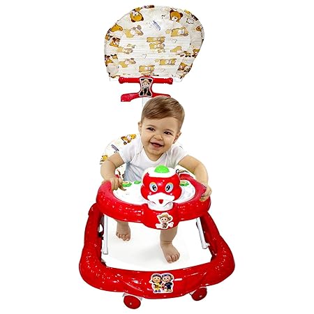 Fully Walker Cum Rocker with Adjustable Height and Music for Kids (Multicolor)