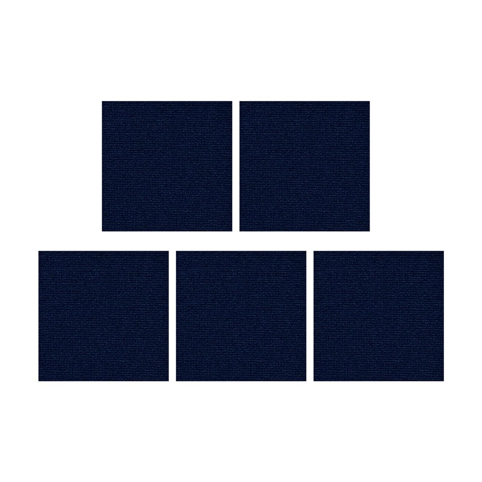 Psnklmm Dark Blue 5Pcs Self Adhesive Carpet Tile 30X30cm Self-Adhesive Commercial With Non-Slip Square Bedroom For Office Living Room Bedroom(Dark Blue)