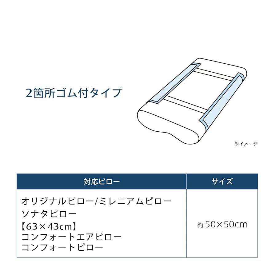 TEMPUR® リバーシブルパッド 約100cm x 50cm　ピローパッド付き Amazon｜テンピュール(Tempur) 枕カバー ブルー 約50x50cm