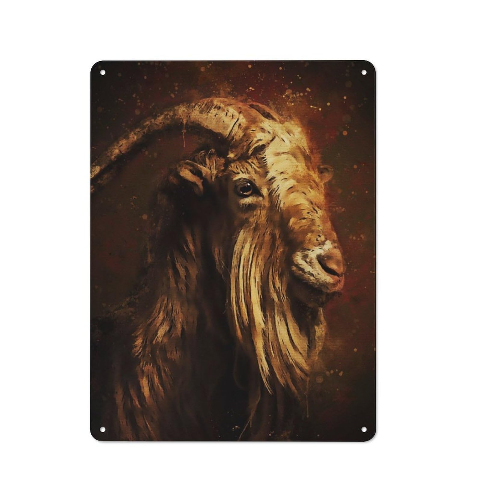 Junmoney The Goat Tin Sign 40X30cm With For Living Room Wall, Retro Decor, Gift Idea At Christmas For Living Room Decor Lovers
