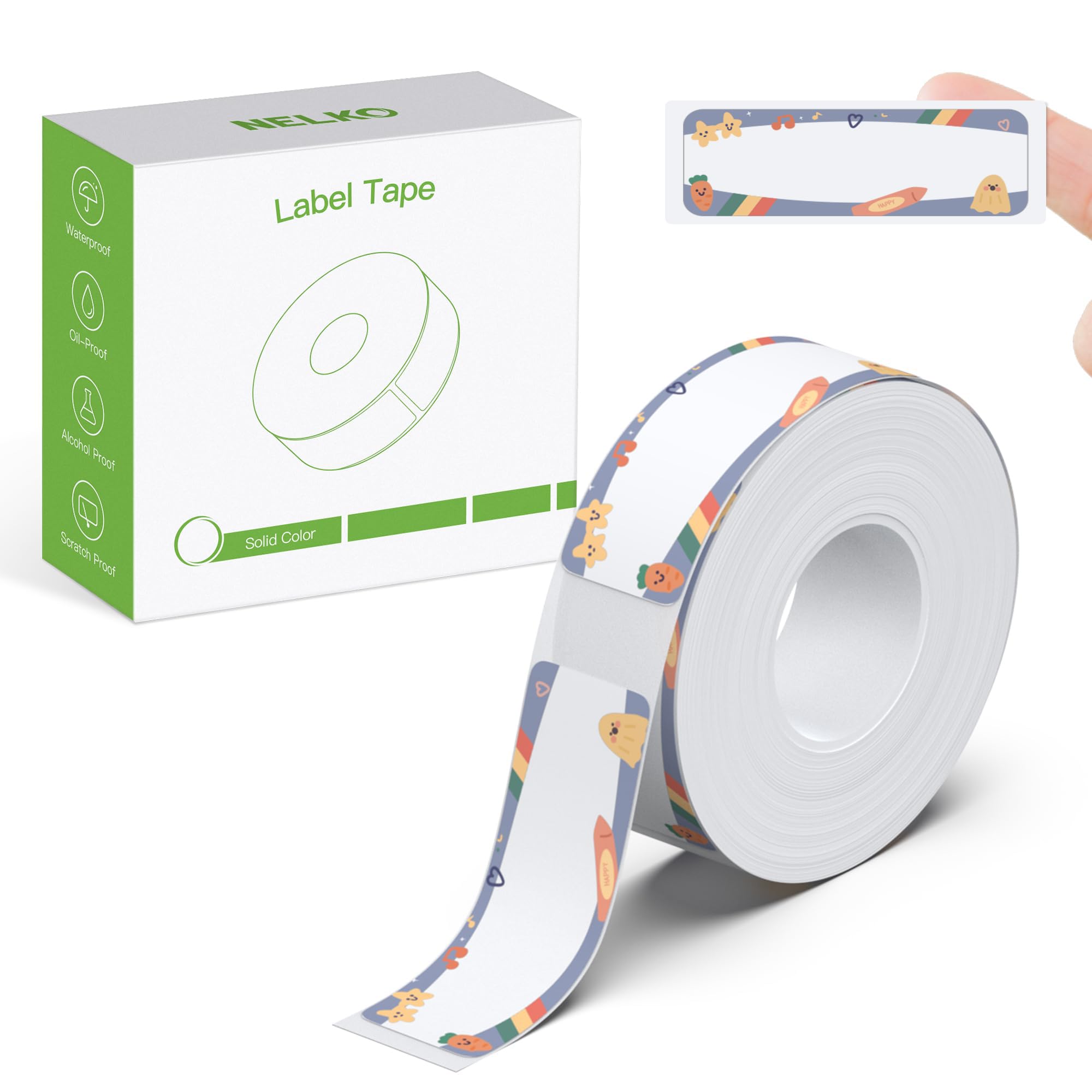 Nelko Genuine P21 Birthday 2.0 Label Maker Tape, 14x40mm (0.55"x1.57"), Standard Laminated Labeling Replacement, Multipurpose, 180 Tapes/Roll, 1 Roll