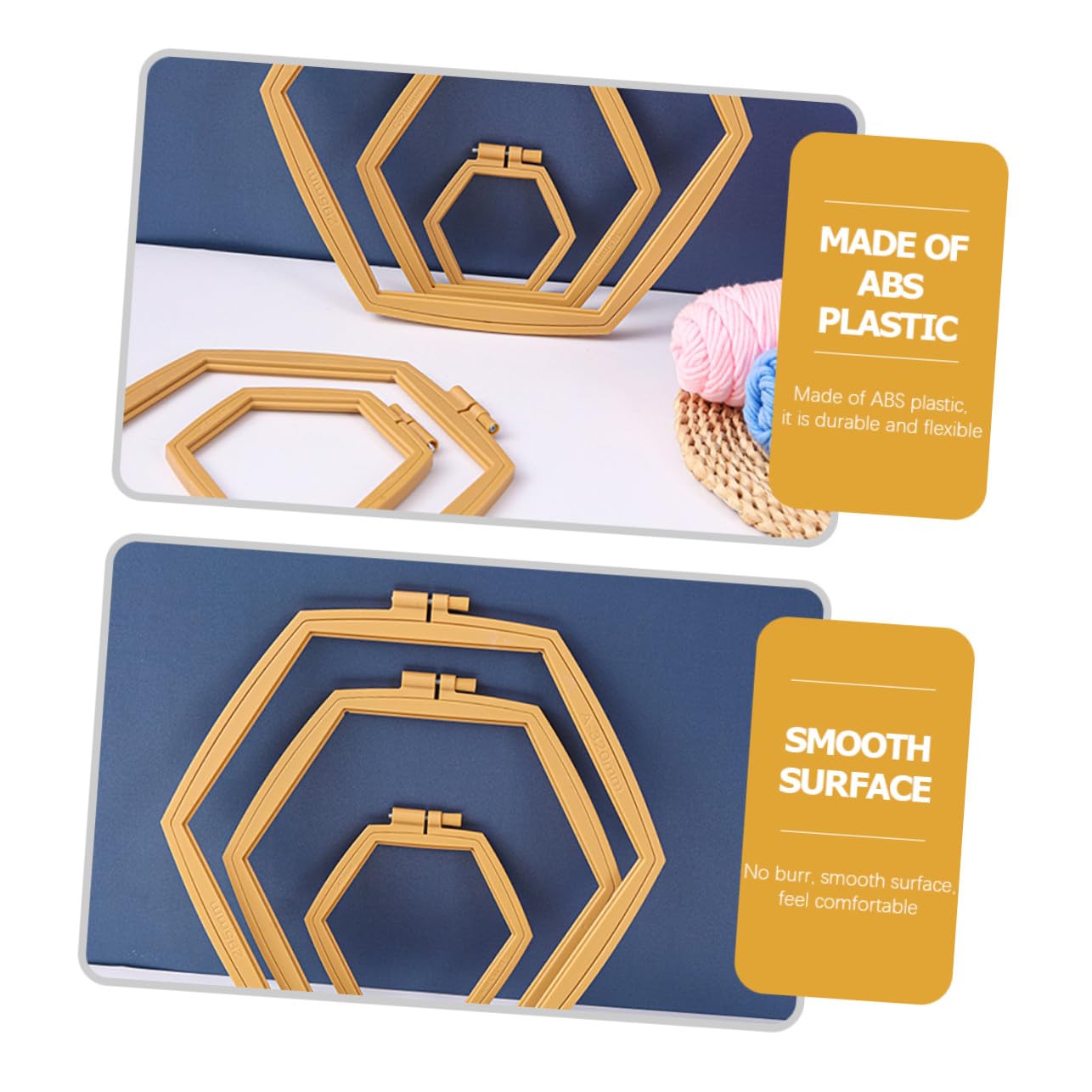 Beatifufu Aro de Bordado Ajustable para Punto de Cruz, 4 Piezas Abs