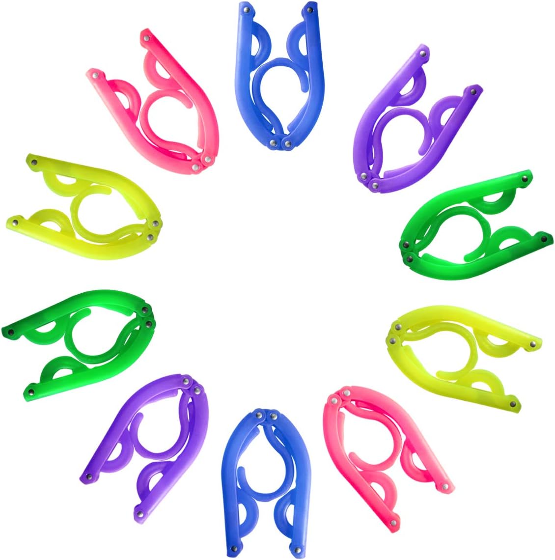 DOIOWN Folding Clothes Hangers Portable Plastic Drying Rack for Home Travel Camping(Pack of 10) (10pcs(Folding Travel Hangers))