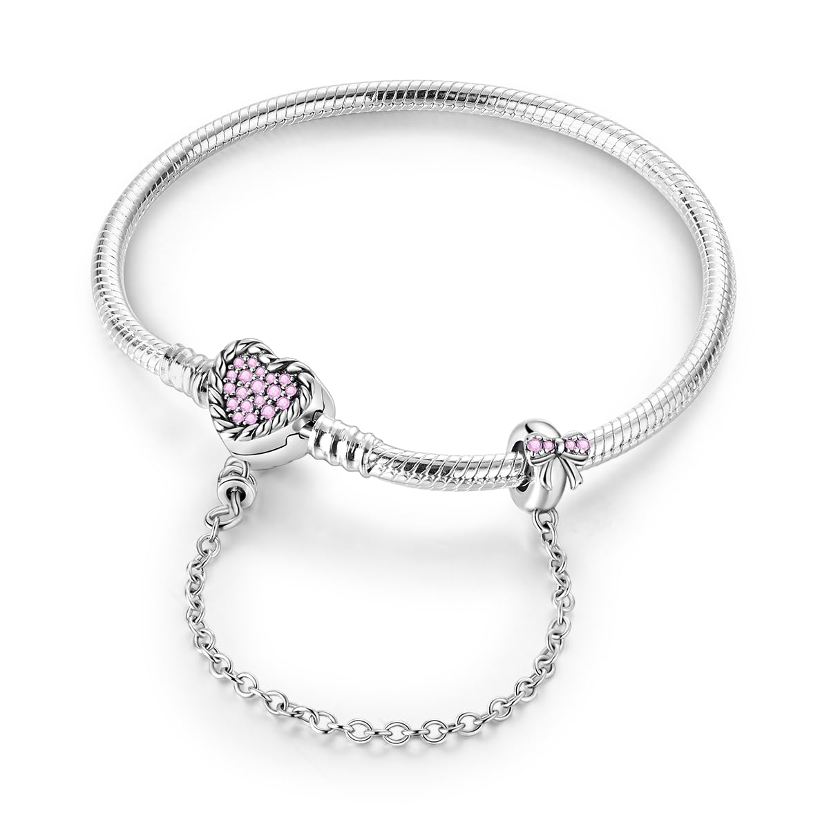 925 Sterling Silver Charms Bracelet for Women Love Heart Summer Ocean Iconic Moments Snake Chain Bracelet with Charm 5A Cubic Zirconia for Mother