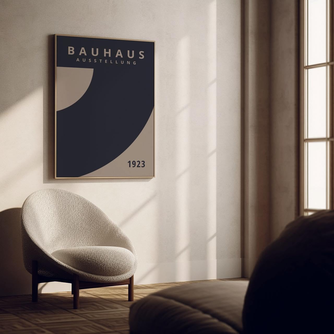ARTINSPIRIO Bauhaus Kunstdruck, 2er Set, Blau und Dunkelbeige, Ohne Rahmen (60x90 cm)