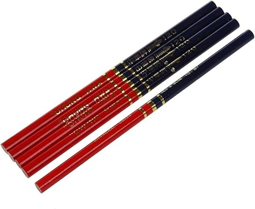 5 lápices de dibujo y escritura, marcadores HB de doble color, para escuela y oficina, suministros de oficina azul y rojo