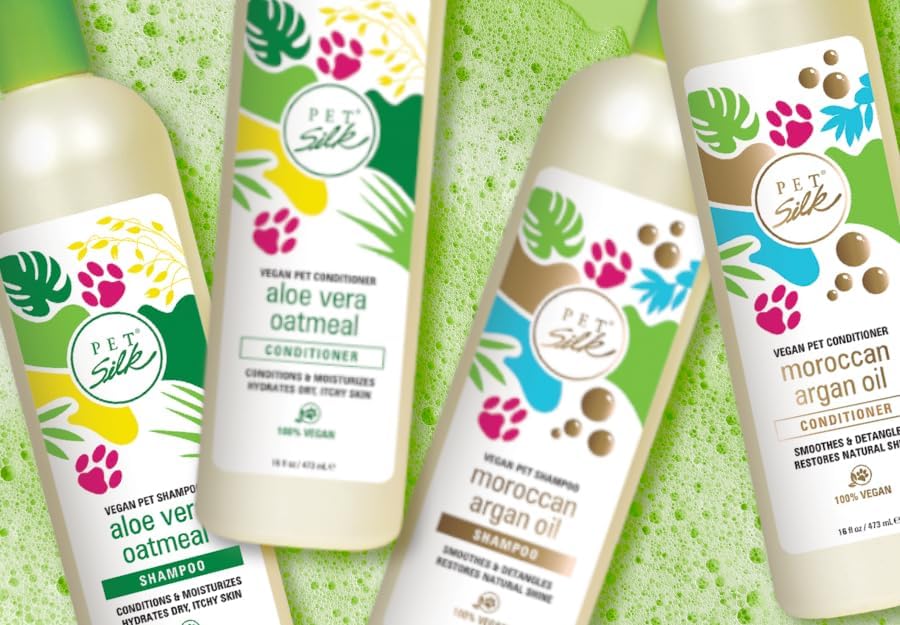 Pet Silk Aloe Vera Oatmeal Shampoo, Gently Cleanses, Provides Deep Nourishment to The Coat, Infused with Aloe Vera, Jojoba Oil & Oatmeal, Helping Keep Your pet's Skin/Coat Healthy! (1 Gallon) image 5