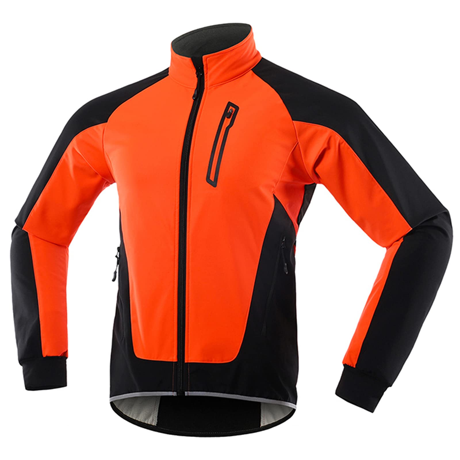Chaqueta de Ciclismo Abrigo de Vellón Térmico para Mujer, Chaquetas Reflectantes Transpirables Impermeables Compuestas de Tres Capas a Prueba de Viento