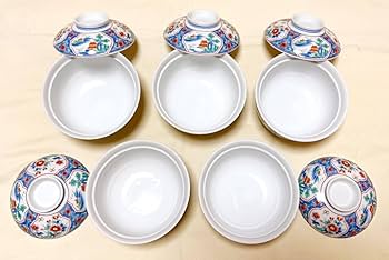 Amazon.co.jp: 有田焼 瑞寶窯? 古伊万里 山水花蝶図 茶碗蒸し器