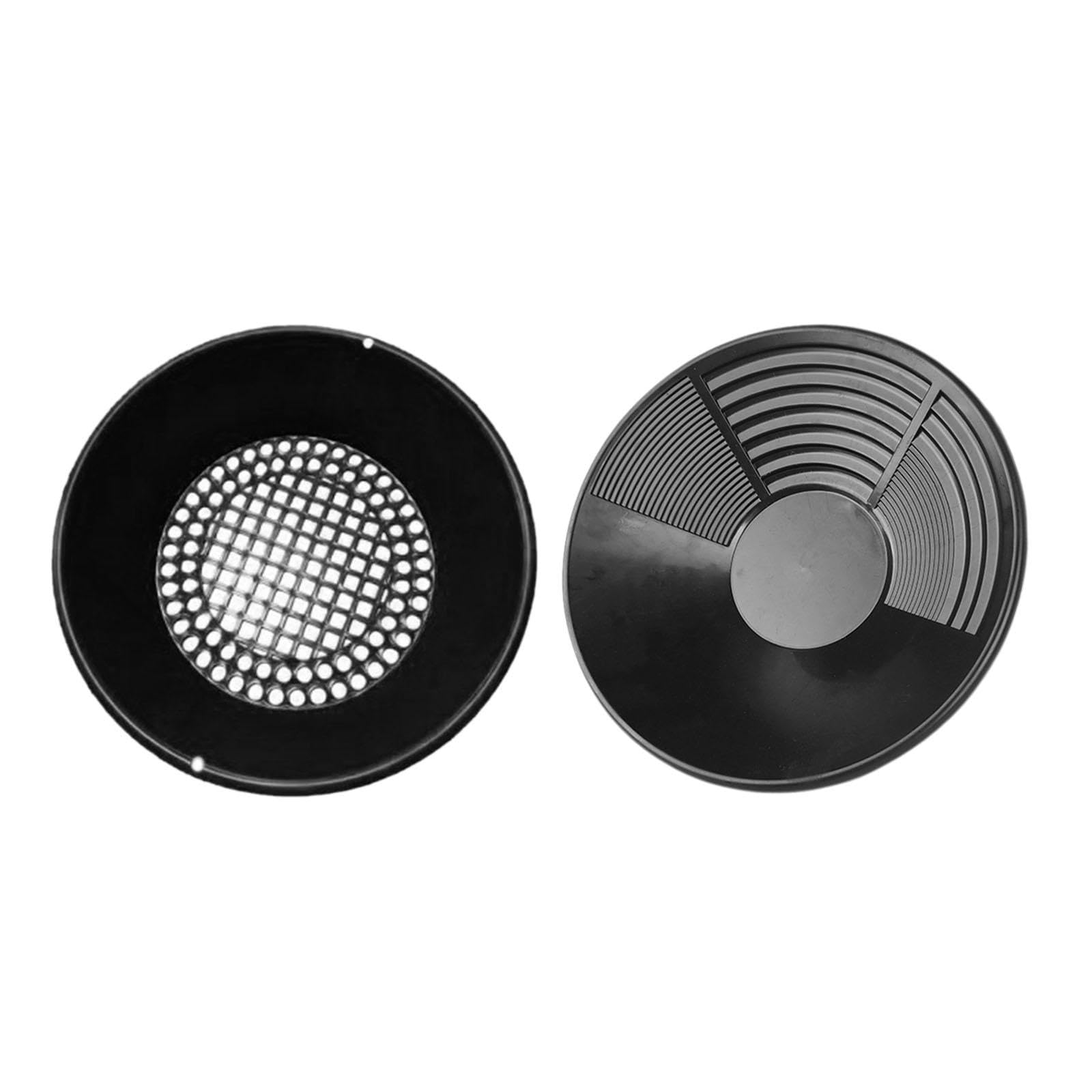 FashionCha 2-piece Gold Panning Set, Accessories, Professional Classifying Sieve, Gold Panning Pans for Hobby Gold Panners, Enthusiasts And Beginners, Black Sieve