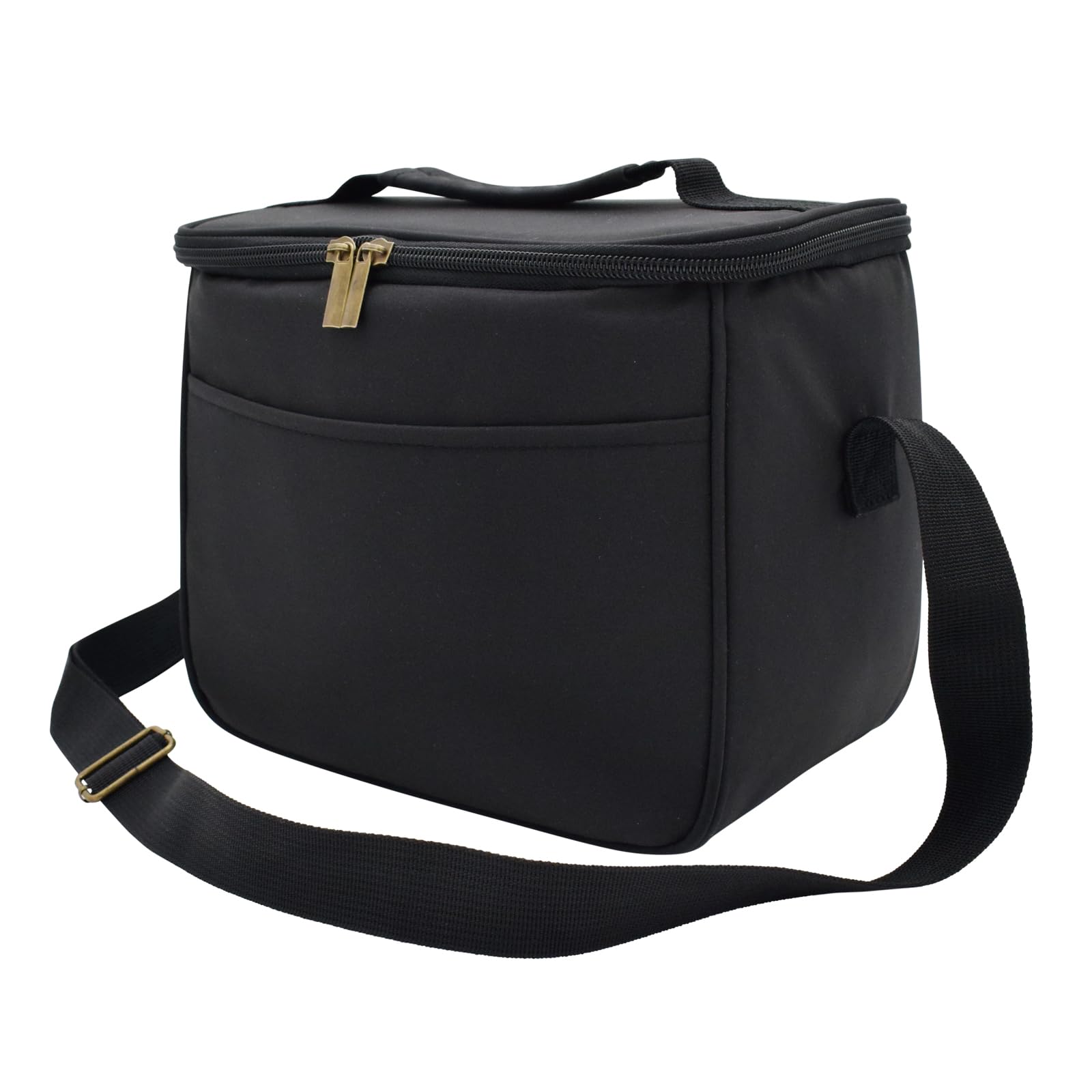 Nanxson Insulated Lunch Bag for Women Men Floral Cool Bag Lunch Box Waterproof Large Capacity Tote Bag for Picnics Work School (7.5L,B-Black)