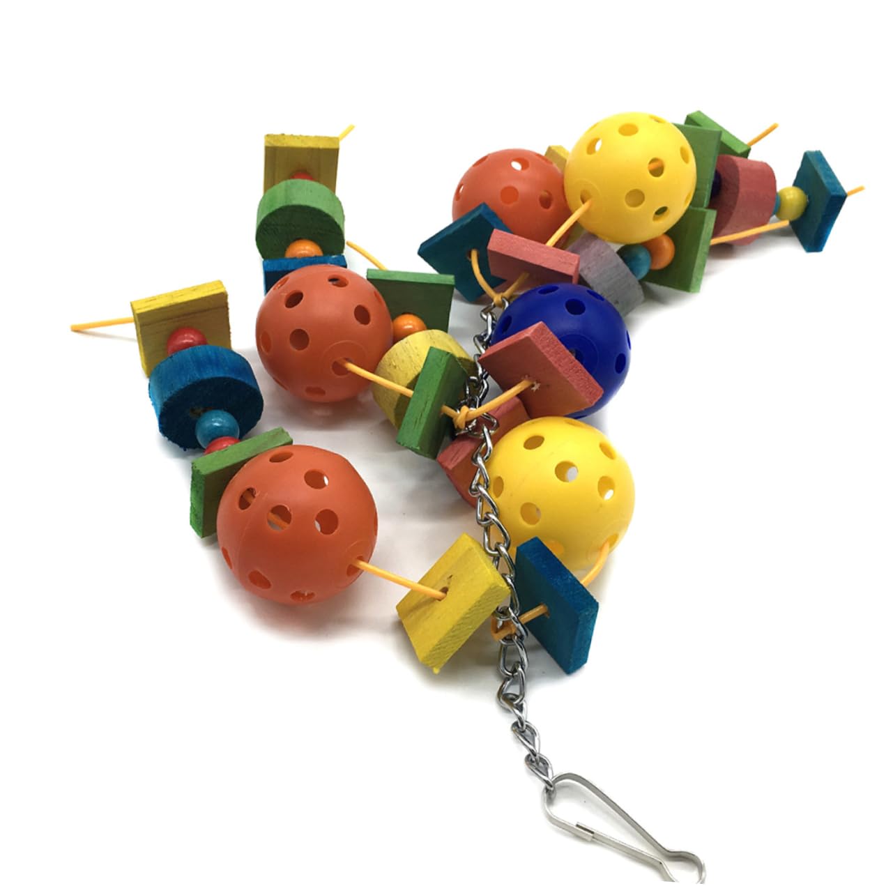 DOITOOL 3pezzi Giocattolo Educativo Per Pappagalli Ciondolo Legno e Plastica Con Sfere Hollow Gioco Appeso Per Uccelli Stimola Attività e Divertimento