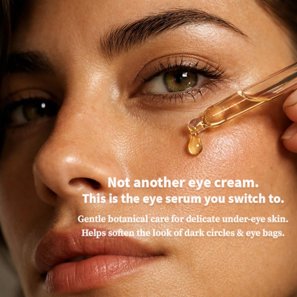 Axwell Daisy Under Eye Serum for Dark Circles & Puffiness – Eye Cream Alternative with Oils (Chamomile & Rosehip) – Soothing Herbal Care for Bags, Fine Lines, Wrinkles & Uneven Skin Tone (1 fl oz)