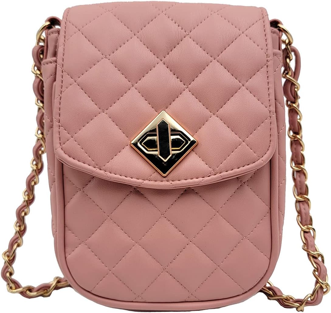 Phone Crossbody Bags for Women Small Vegan Leather Mini Shoulder Wallet Card Quilted Purse
