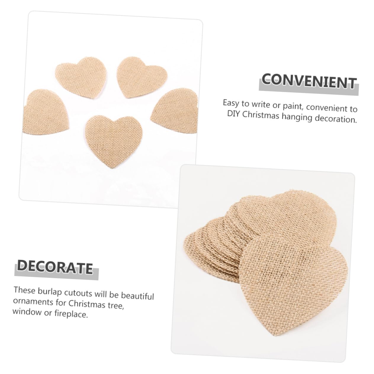 SHINEOFI 100stücke Weihnachts-Dekorationen Jute Hängende Ornamente Für Weihnachtsbaum Fenster Und Kamin Rustikale Burlap-Ausschnitte Für Kreative Bastelprojekte