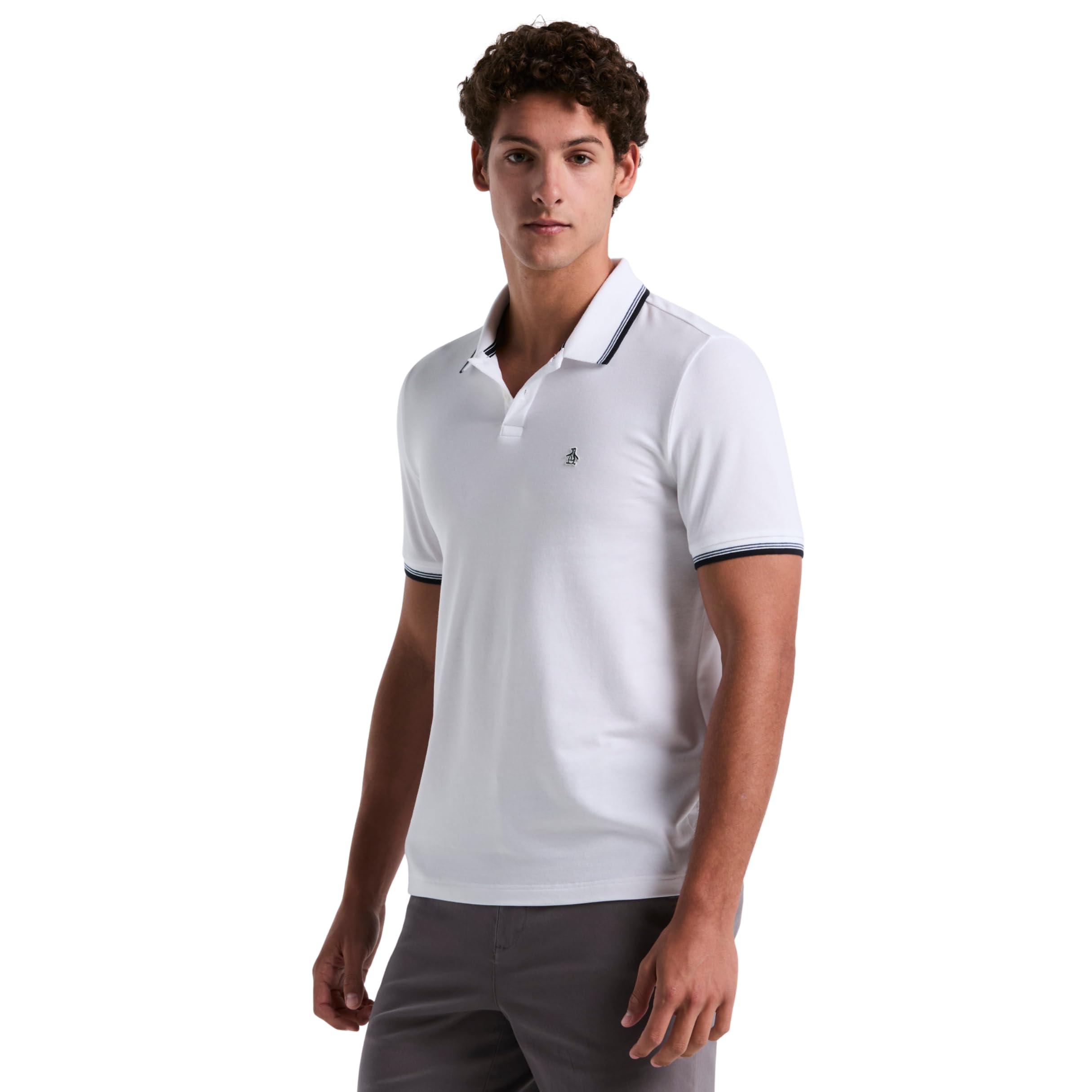Original Penguin Mens Tipped Polo Shirt, White, XXL UK