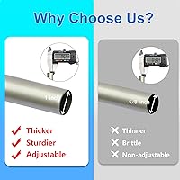 Vista 5 de Cortineros para ventanas de 16 a 88 pulgadas, longitud ajustable, 1 pulgada de diámetro, cortinero con remates de aluminio, níquel cepillado