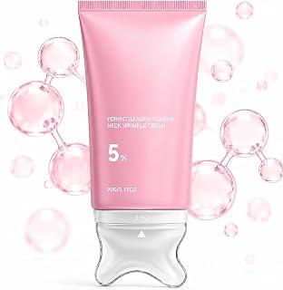PDRN Collagen Gua Sha Neck Wrinkle Cream - Moisturizing Neck Care Cream | Built-In Gua Sha Massager - For the Look of Fine Lines, Jawline, Neck, Décolleté, Korean Skin care, 3.17 oz