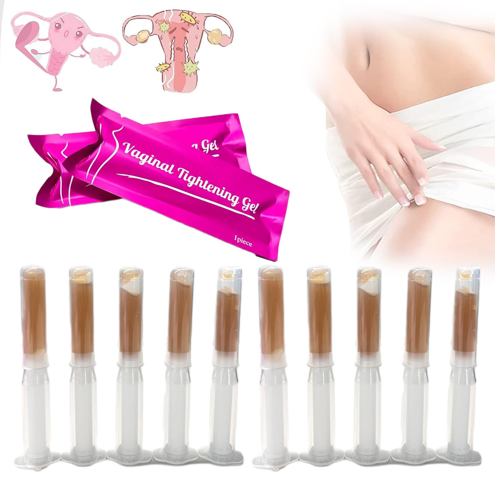 Vagycare Singles Tightening Gel, Vaginal Tightening Gel, Tightening Cream for Vag, Natural Formula to Tighten The Vag, Private Care for Women (10 Pcs)