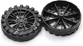 Bettomshin 2Pcs 45mm Dia 2 Inner Hole Dia 12mm Thick Plastic RC Car Wheel Black