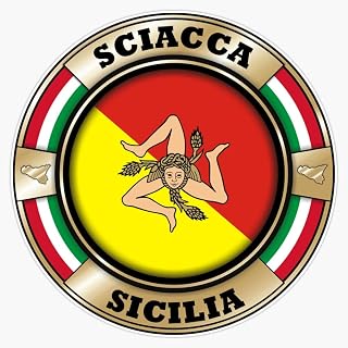 Sciacca Sicilia Sicily Gold Emblem Sticker Vinyl Decal Bumper Sticker 5"