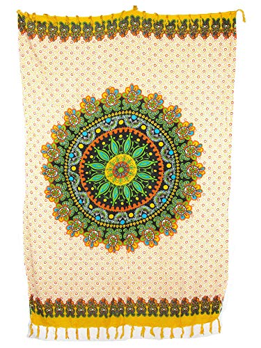 Sarong Pareo Mandala Fantasia gelb-orange/große Auswahl schönste...
