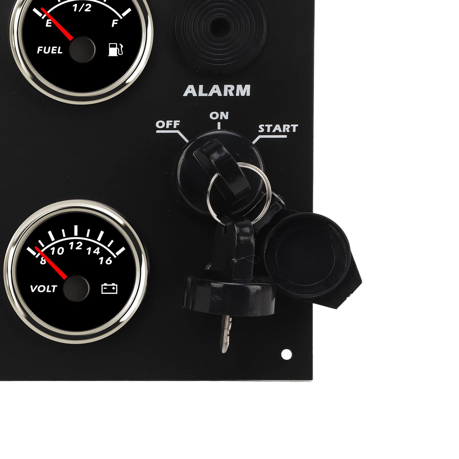 Keenso Panel de Instrumentos para Barcos Panel de Instrumentos para Tablero Marino de Aleación de Aluminio Juego de Calibre 5 de 0 a 4000 RPM IP67 Luz de Fondo Roja para Motor de Barco de Pesca RV y
