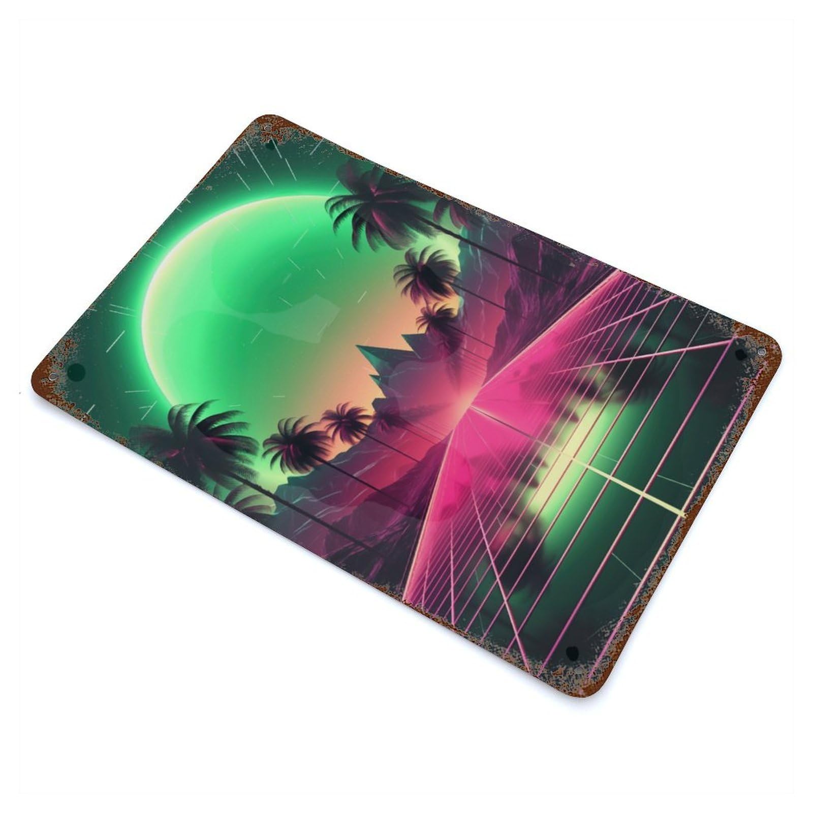 Synthetic Nebula Rustic Tin Plaque 11.8"x7.9", Ideal for Shed, Workshop And Garage Wall Decor