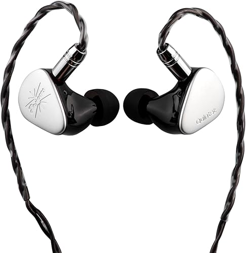 Linsoul Kiwi Ears Quinteto in Ear Monitor, 1DD + 2BA + 1 Planar + 1 PZT Hybrid Driver Earphone, con cable OFC chapado en plata desmontable, placa
