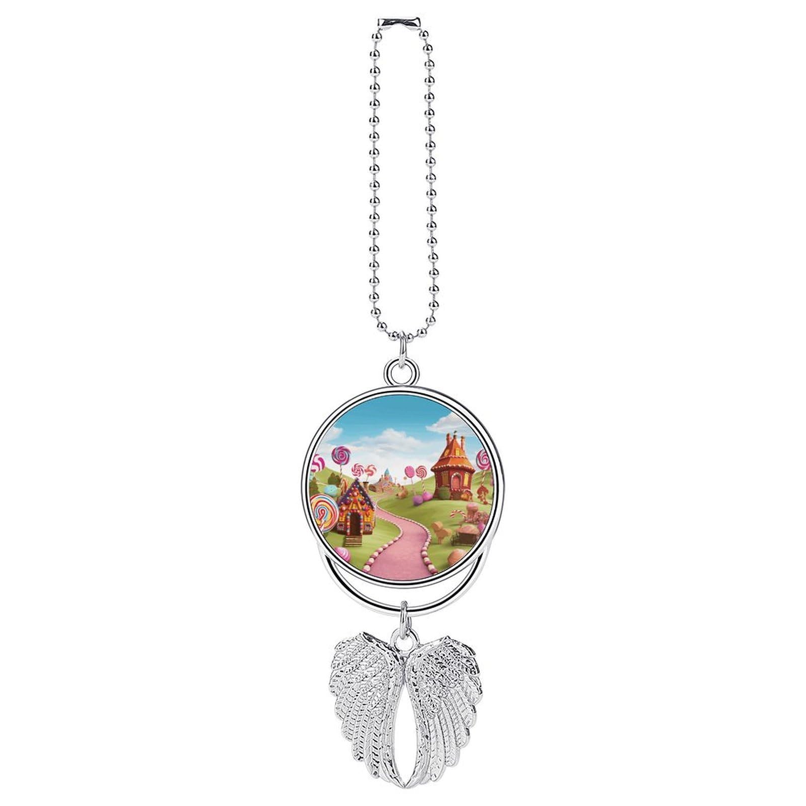 Candy Car Pendant Rear View Mirror Hanging Ornament Auto Metal Charm for Aesthetic Interior Decor. Lucky Car Accessories Cute Funny Hanging Decor for Car Truck