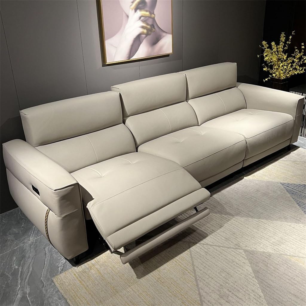 Zero Leaning Wall Electric Multifunctional Straight Bar Wood Skeleton Sofa for Three Living Room