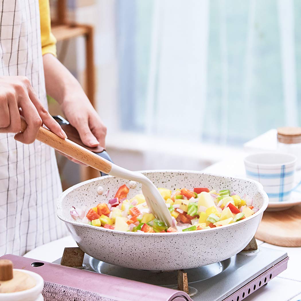 Amazon.com: 28CM Ceramic Non-stick Frying Pan Fried Egg Pan Gas