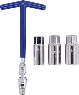 HouYeen Spark Plug Socket Wrench T Bar Set 3/8 Inch Drive T-Handle Torque Remover Installer Removal Spanner Tool 16mm 18mm 21mm Sockets