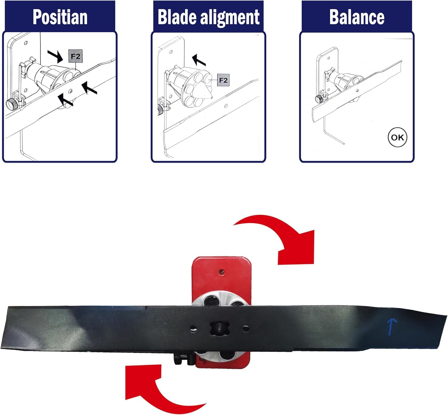 Equilibrador de Cuchillas para Cortacésped, Equilibrador de Cuchillas de Precisión 339075B 42-047, Montado en la Pared, Equilibra los Cuchillos Después de Afilar