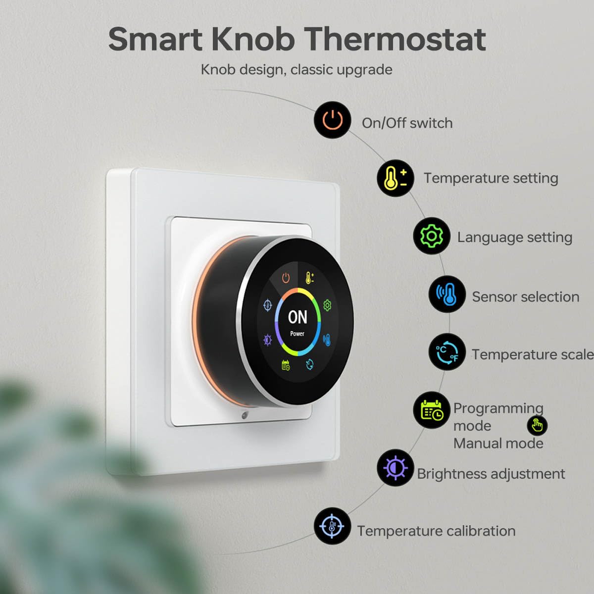 Thermostat Connecté WiFi pour Chauffage au Sol Thermostat d'ambiance WiFi 16 A à Commande par Bouton avec minuterie, économies d'énergie, Compatible avec Alexa, Google Home et SmartThing