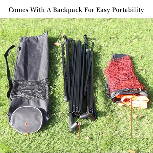 Soporte portátil de red de tenis de bádminton con postes de voleibol, postes combinados para entrenamiento deportivo en interiores y exteriores, incluye bádminton y mochila