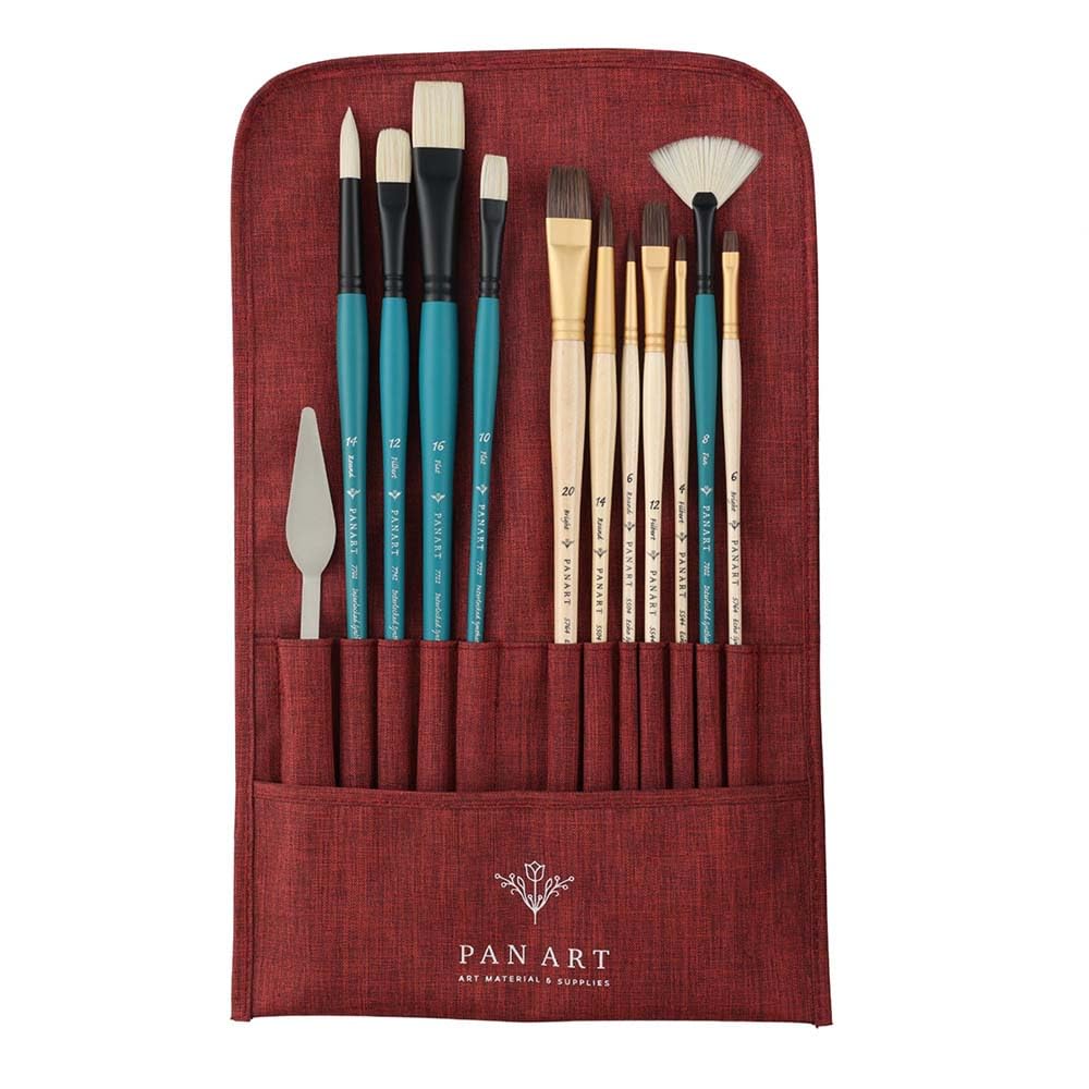 Set di Pennelli da Pittura Pan Art con Astuccio in Carta Fatta a Mano