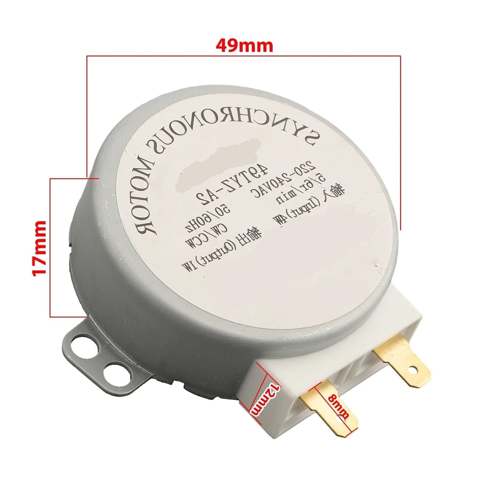 Motor de respaldo de plato giratorio for microondas, Compatible con modelos AC 220-240V, 5-6 Rpm, pieza de repuesto for electrodomésticos, accesorios de cocina