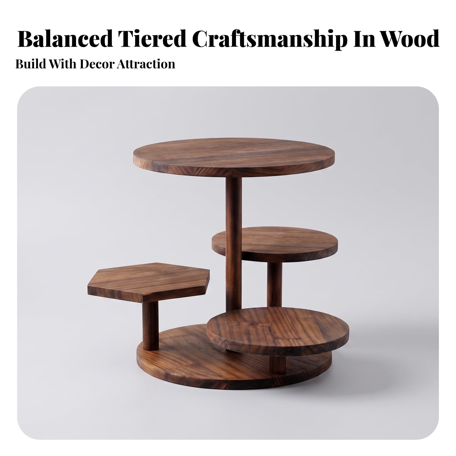 Présentoir à Étages Plateaux Chic | Rustique, présentoir En Bois, Robuste, Étagère Service Plateaux En Bois, pr collation D'anniverire