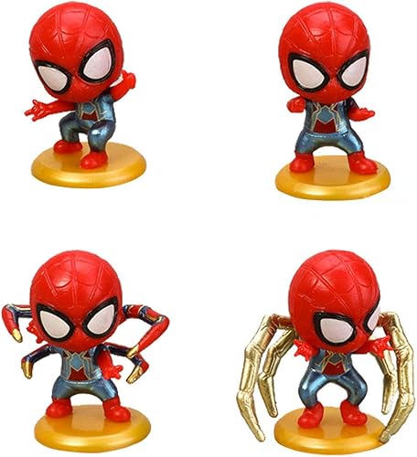 Miniatura 2 de 8 piezas de adorno para tartas de Spider-man, suministros de fiesta con temática de hombre araña, decoración de pastel de cumpleaños para niños.
