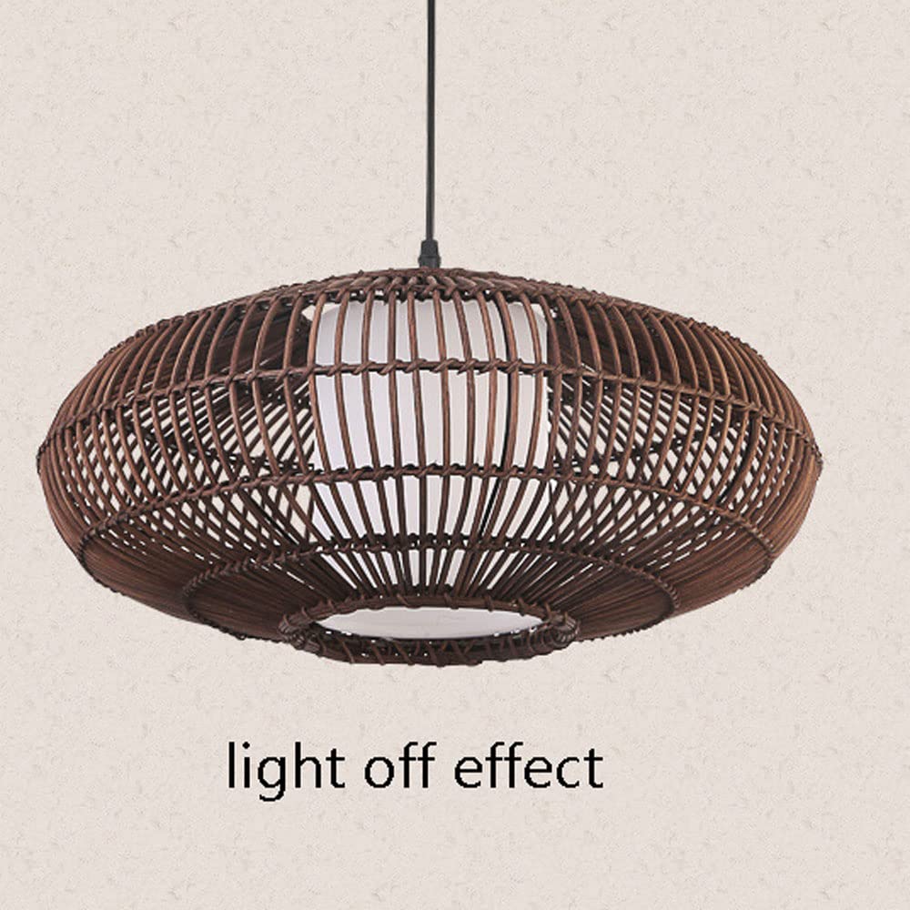 Lámpara Colgante De Bambú Lámpara Colgante De Ratán Lámpara Boho, Muebles De Ratán, Lámpara Artesanal Decorativa Japonesa Casa De Campo, Luces Decorativas De Pantalla Bohemia