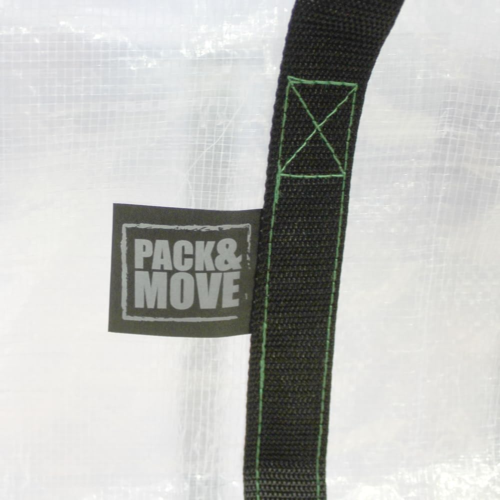 Pack and Move - Zestaw 6 przezroczystych toreb do przeprowadzki, 70 x 35 x 42 cm, do przeprowadzki i transportu, bardzo wytrzymały, wielokrotnego użytku, 100 l