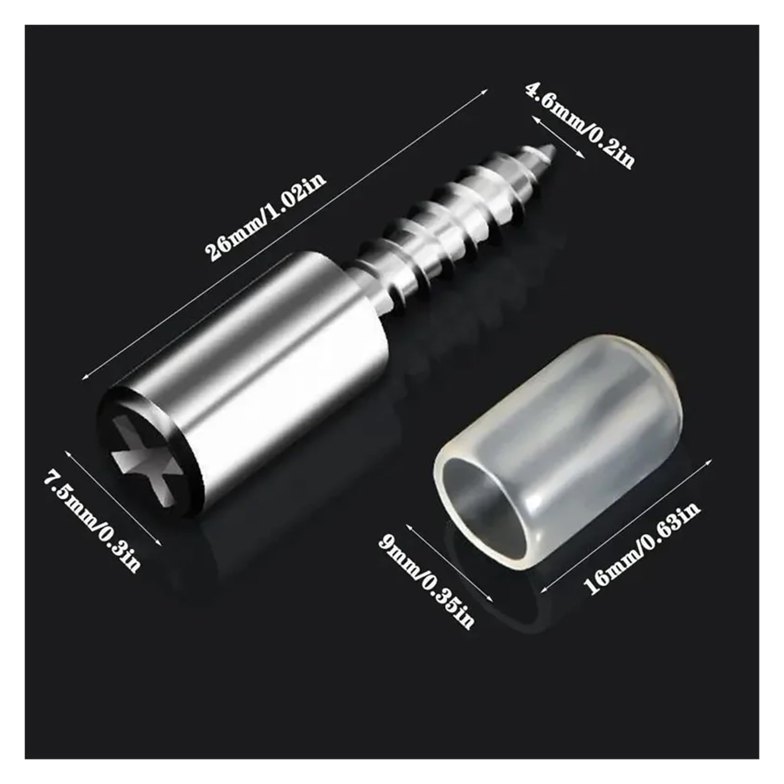 50 Set Di Viti Autofilettanti, Chiodo For Telaio Dell'armadio, Può Supportare Il Ripiano In Vetro, Vite Con Manicotto Antiscivolo Trasparente Accessori Hardware(50 Set)