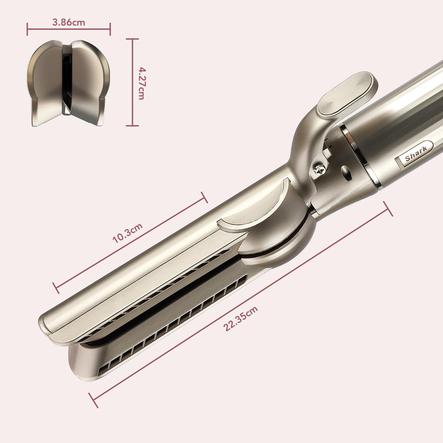 Glätteraufsätze für Shark FlexStyle Luftstyler, Airflow Technologie ohne Heizplatten, Gleichzeitiges Trocknen und Glätten mit Luftstrom, Reduziert Hitzeschäden, Champagner