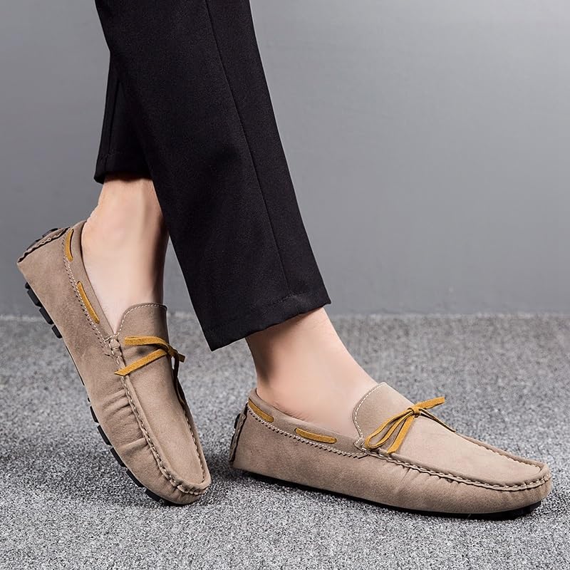 Men's Loafers Suede Vamp Driving Style Loafer Boatshoes Anti-Slip Flexible Comfortable Party Slip On4