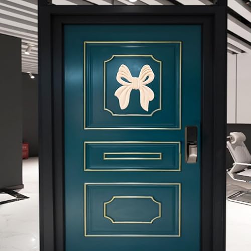 Vista 67 de 4 piezas de apliques de madera tallada en madera Onlays Onlays DIY tallados muebles apliques Onlays sin pintar centro tallado calcomanía para puerta