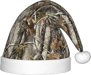 Augenstern Christmas Hat Mossy-Tree-Camo-Leaf Xmas Hat Unisex Santa Hat